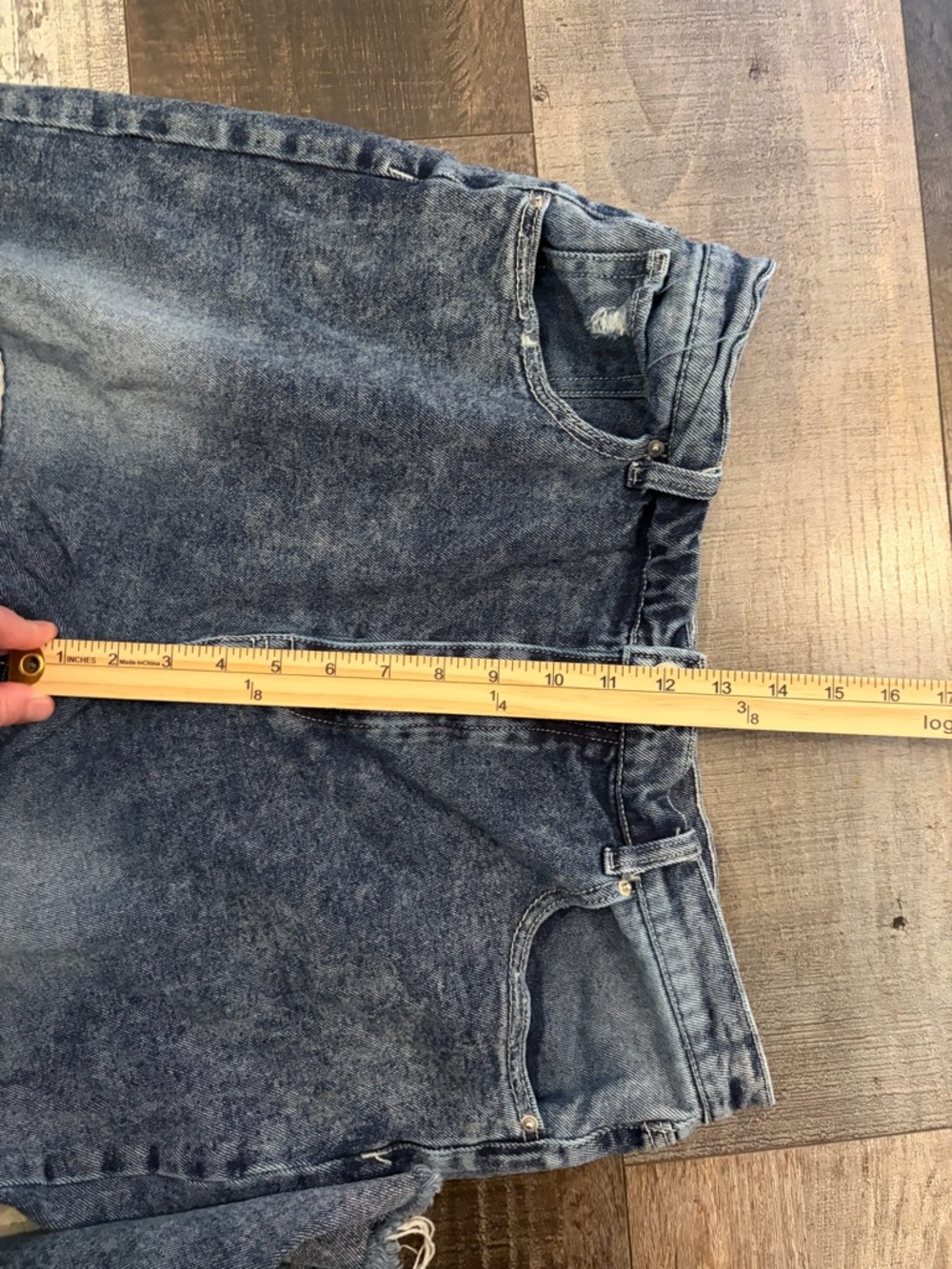 SO High-Rise Patchwork Acid-Wash Jeans - Blue with Multicolor Patches - Picture 5 of 9